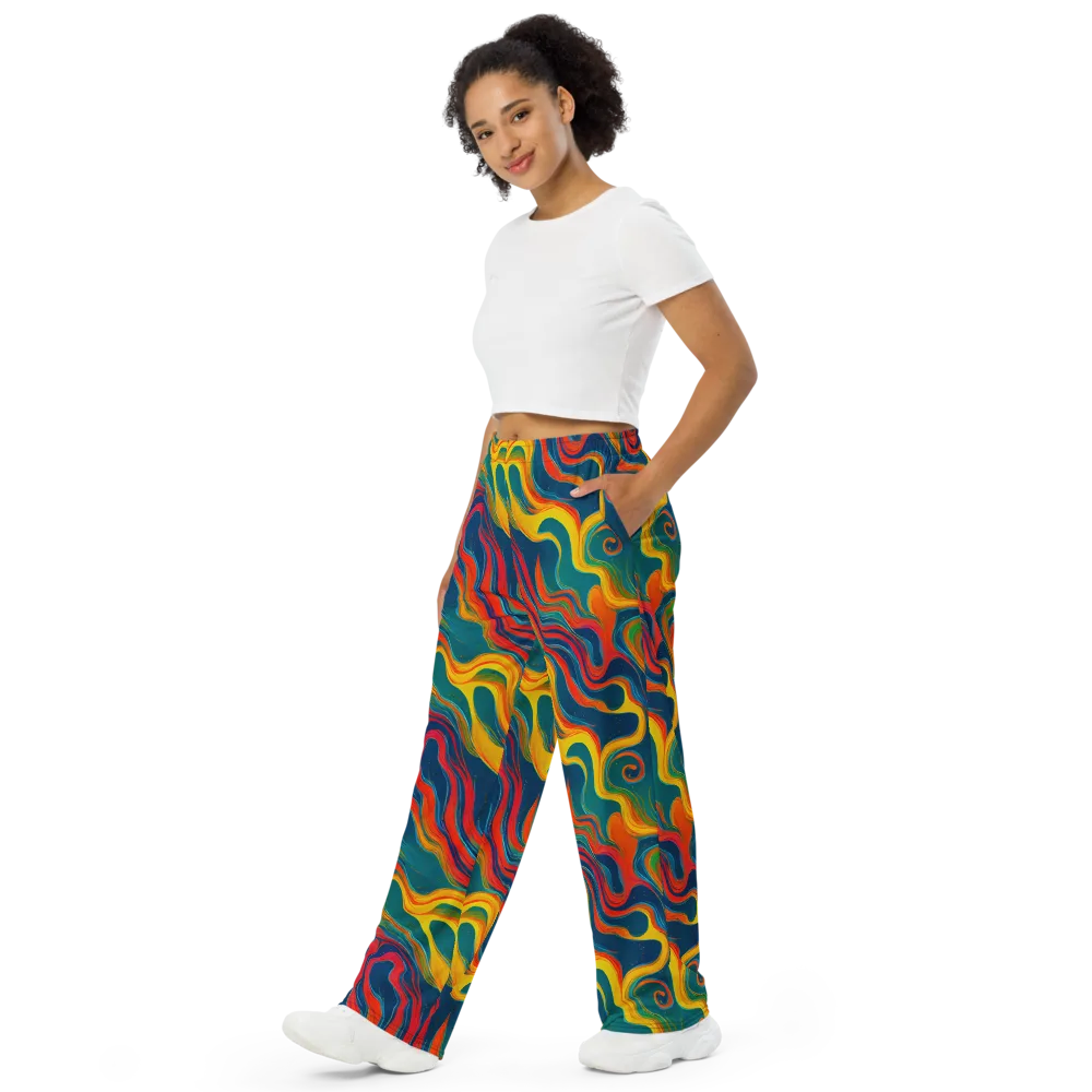 Molten Ribbons on Wide-Leg Pants — Left Front