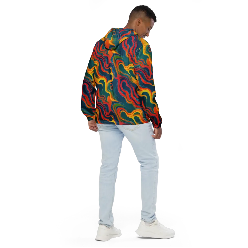 Molten Ribbons on Men's Windbreaker — Back