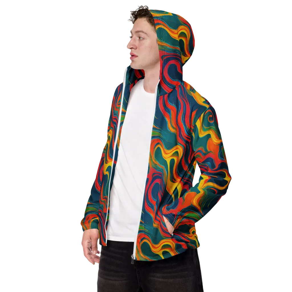 Molten Ribbons on Men's Windbreaker — Left Front
