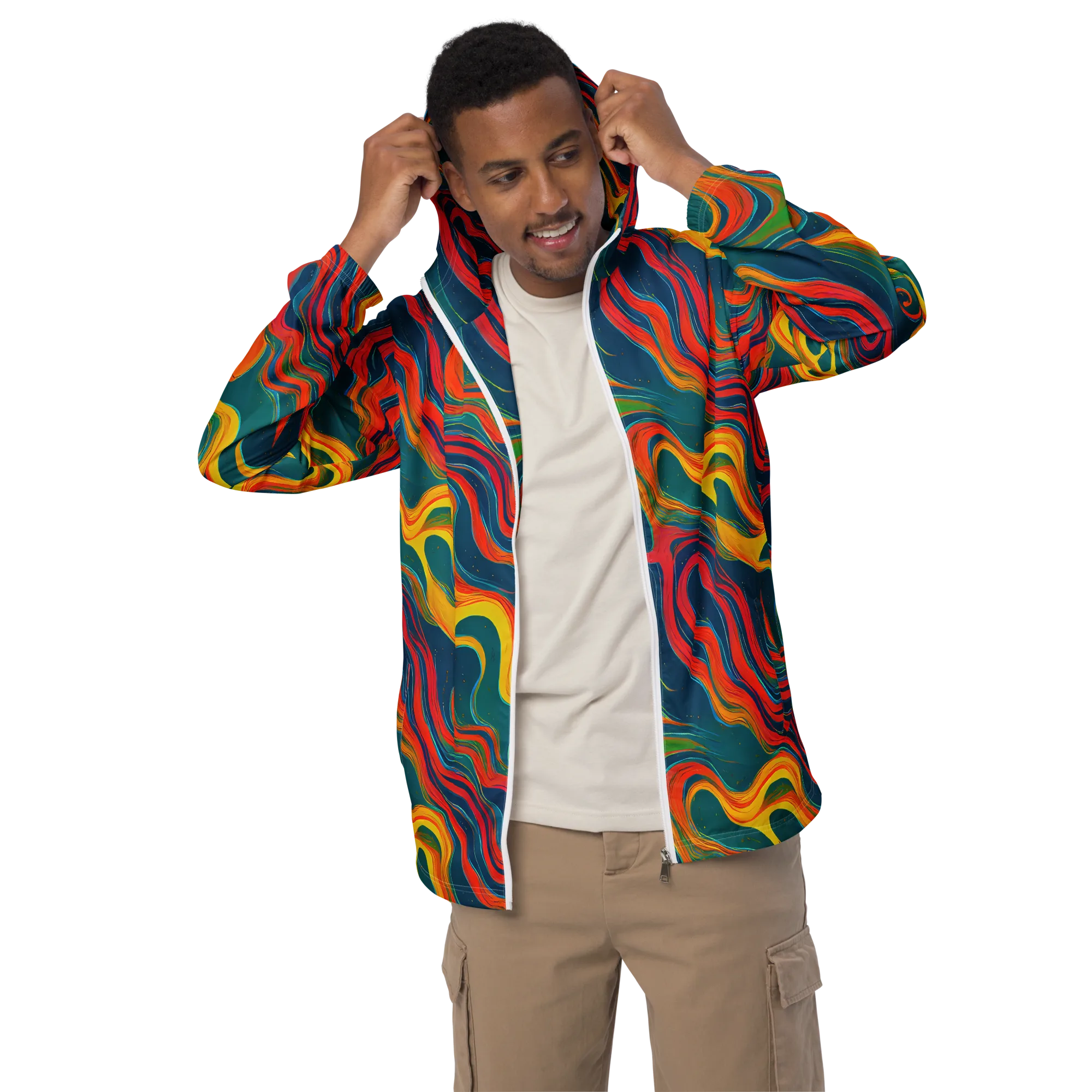 Molten Ribbons on Men's Windbreaker — Front