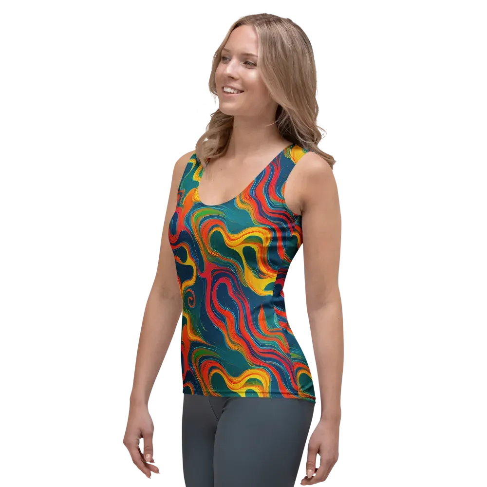 Molten Ribbons on Women's Tank Top — Left Front