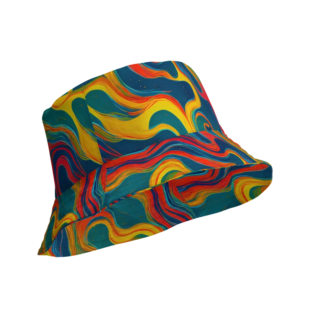 Molten Ribbons on Reversible Bucket Hat — Product details Outside