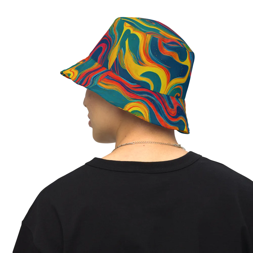 Molten Ribbons on Reversible Bucket Hat — Back Inside