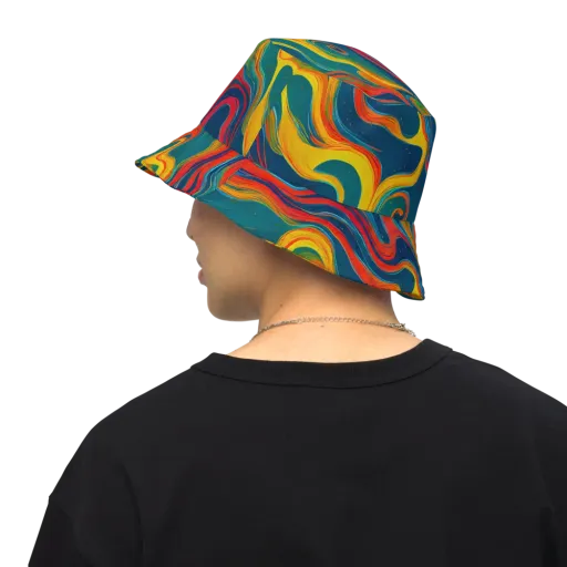 Molten Ribbons on a Reversible Bucket Hat