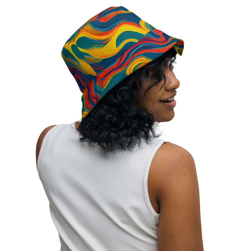 Molten Ribbons on Reversible Bucket Hat — Right Outside