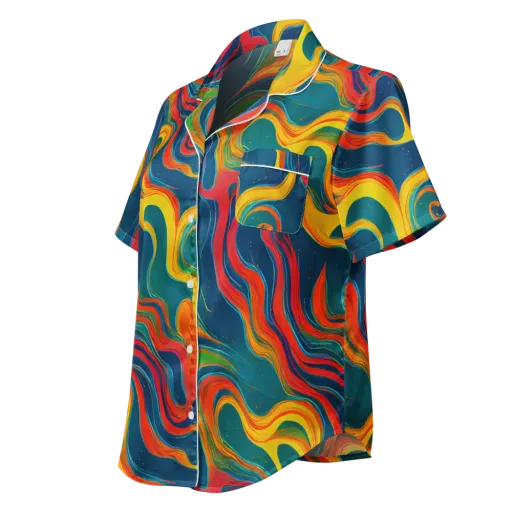 Molten Ribbons on a Women's Short Sleeve Pajama Top