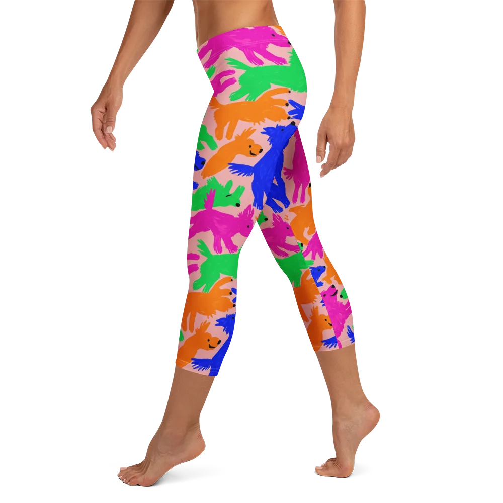 Candy Bark on Capri Leggings — Left