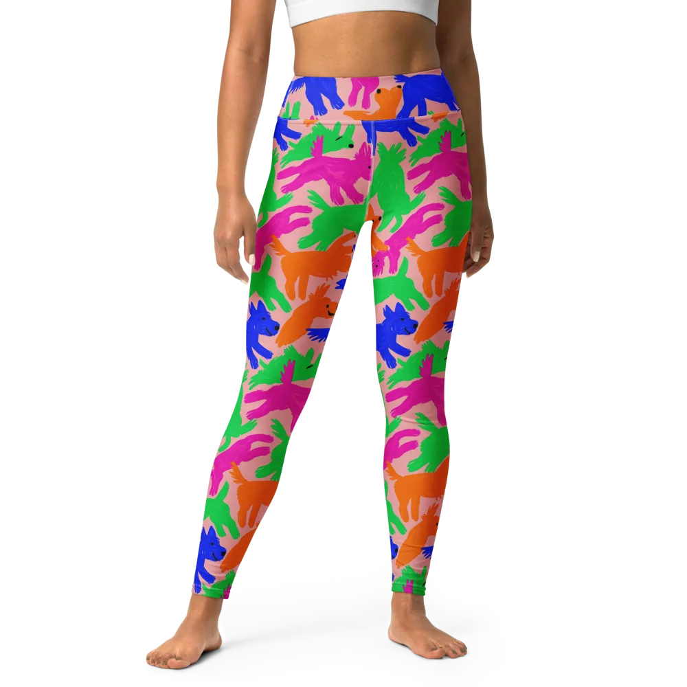 Candy Bark on Yoga Leggings — Front