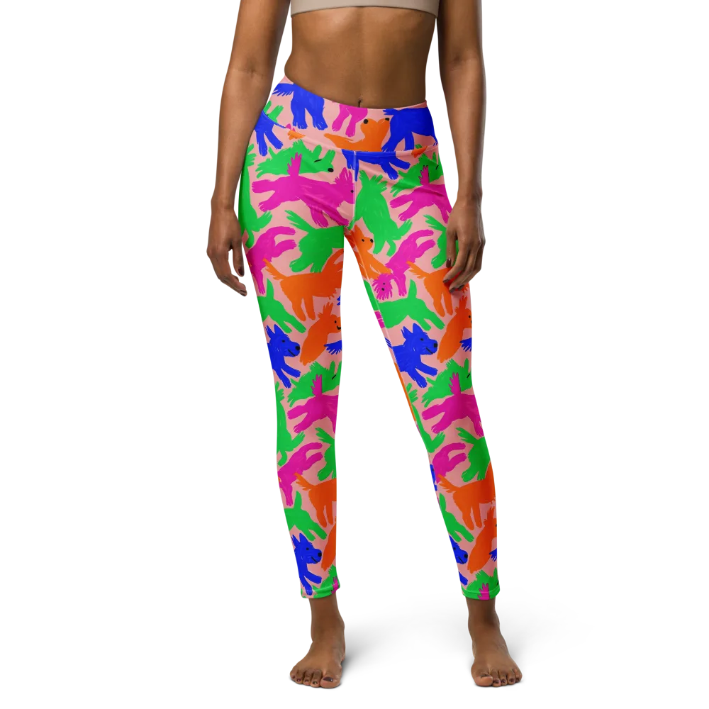 Candy Bark on Yoga Leggings — Front