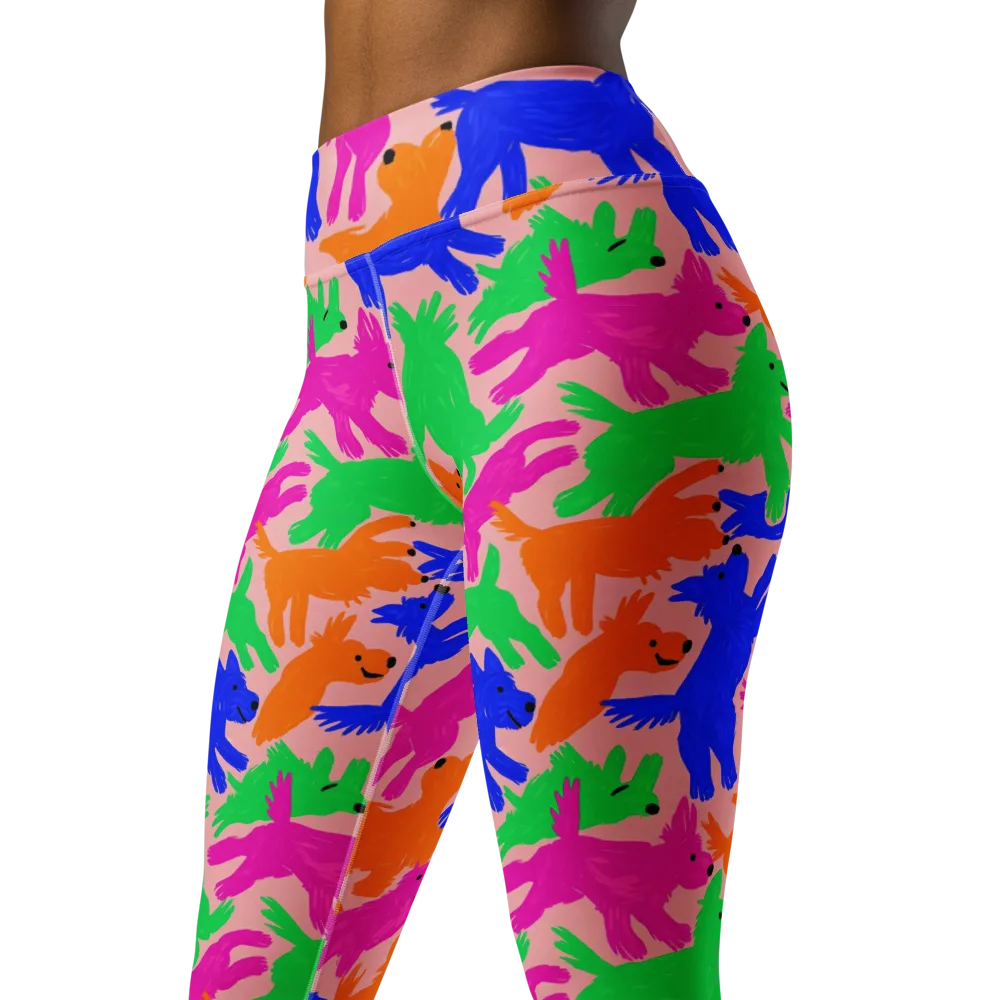 Candy Bark on Yoga Leggings — Left Front