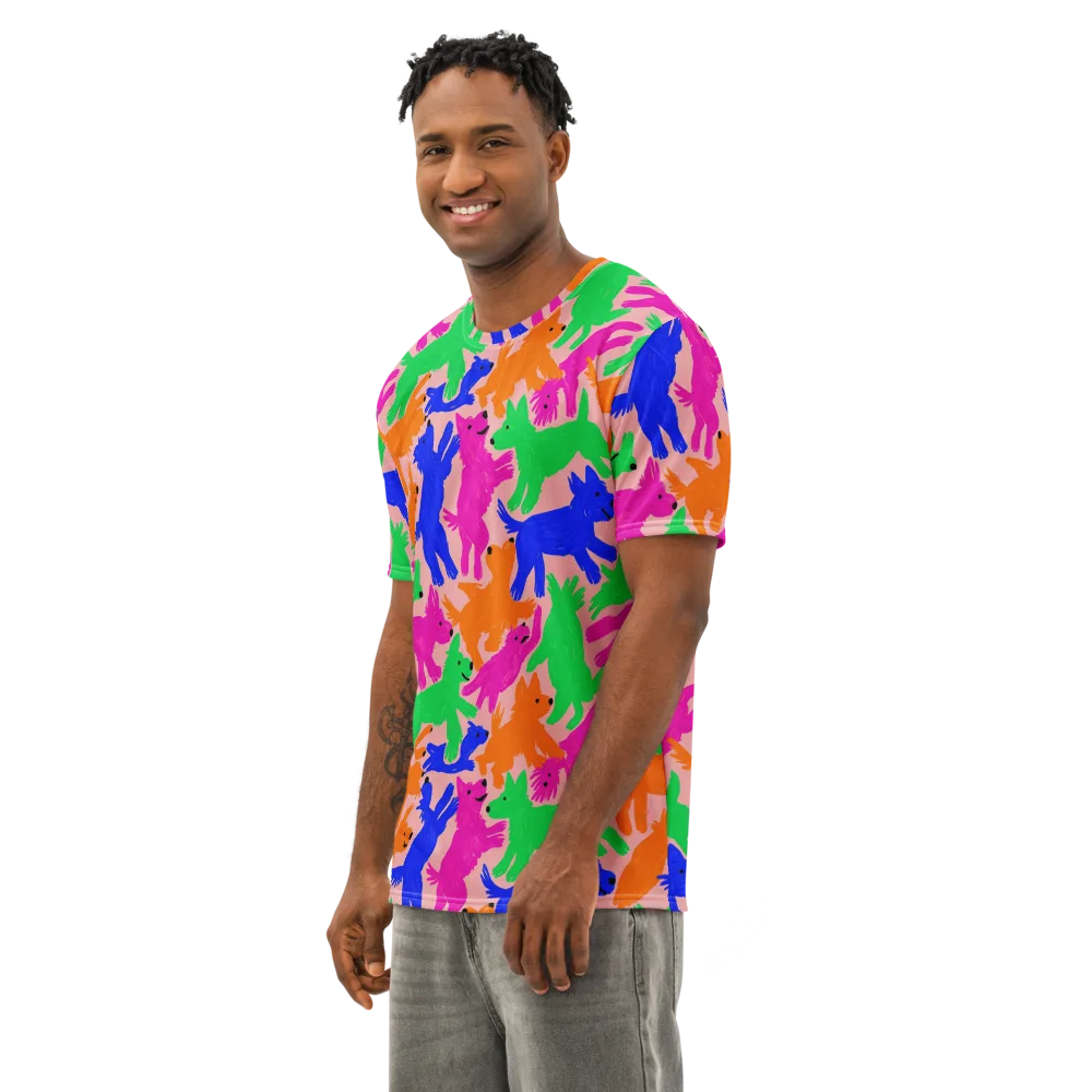 Candy Bark on Men's Cotton Crew Neck T-Shirt — Left Front