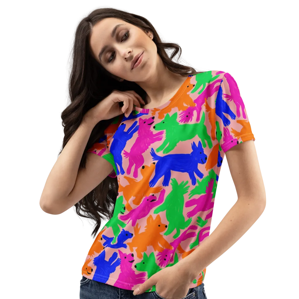 Candy Bark on Women's Crew Neck T-Shirt — Left Front