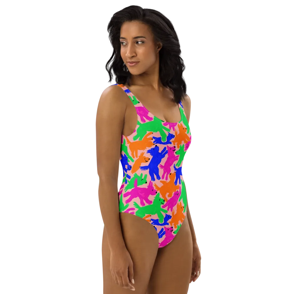 Candy Bark on One-Piece Swimsuit — Right