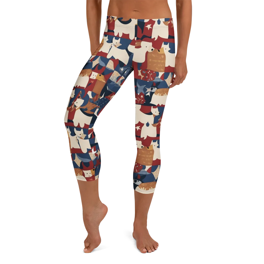 Midnight Mutt on Capri Leggings — Front