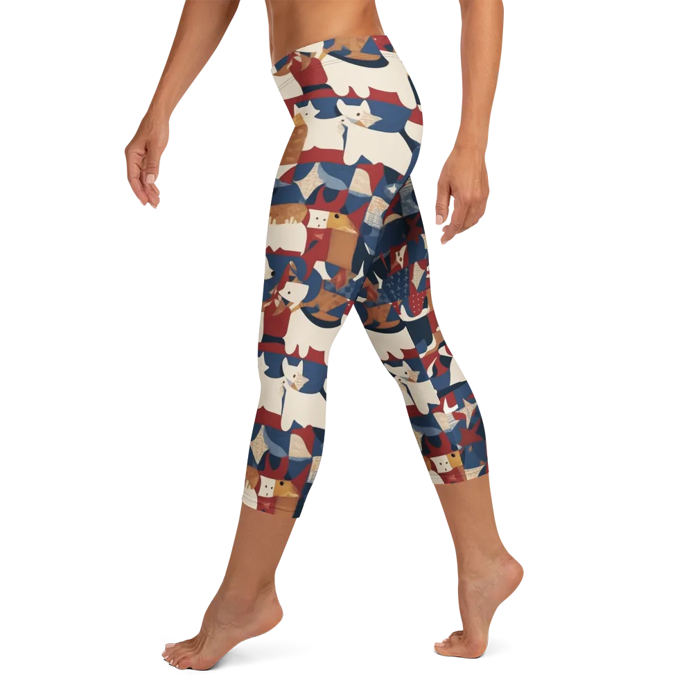 Midnight Mutt on Capri Leggings — Left
