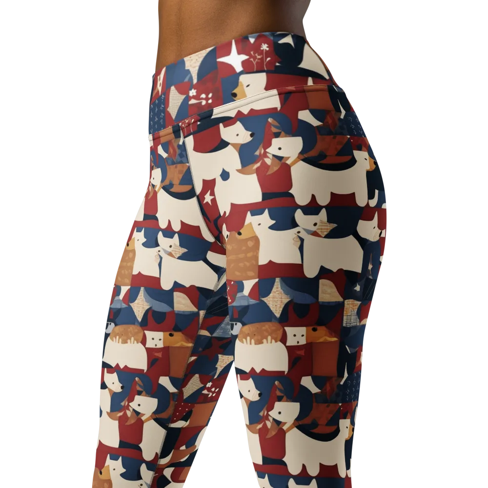 Midnight Mutt on Yoga Leggings — Left Front
