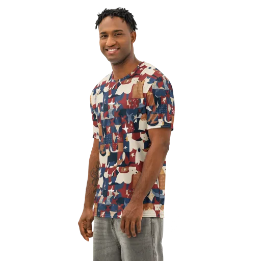 Midnight Mutt on a Men's Cotton Crew Neck T-Shirt