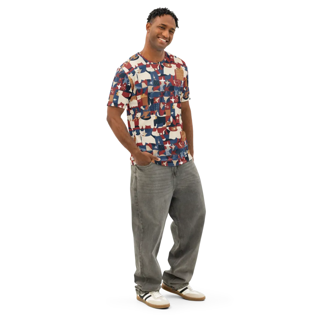 Midnight Mutt on Men's Cotton Crew Neck T-Shirt — Right Front