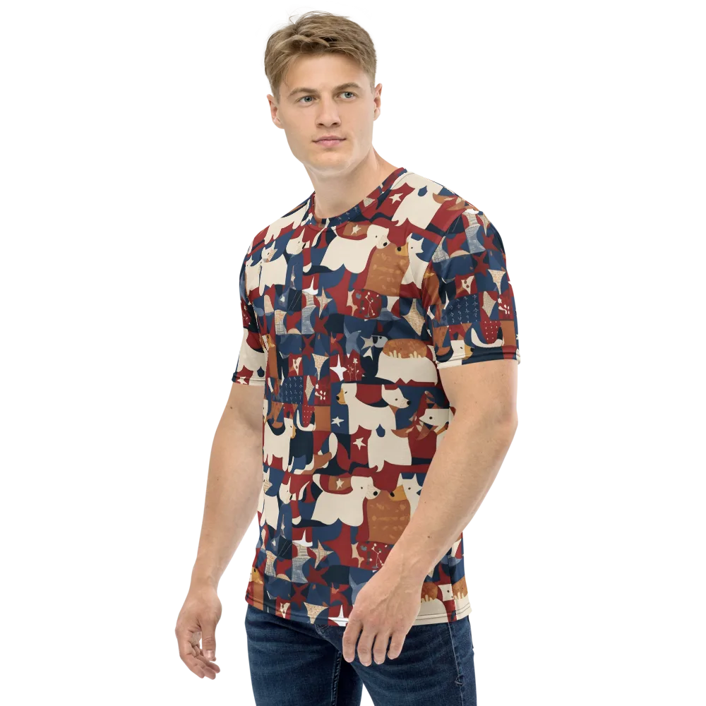Midnight Mutt on Men's Crew Neck T-Shirt — Left