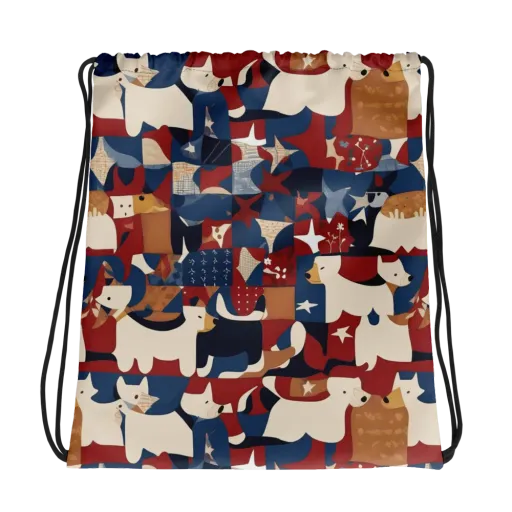 Midnight Mutt on a Drawstring Bag