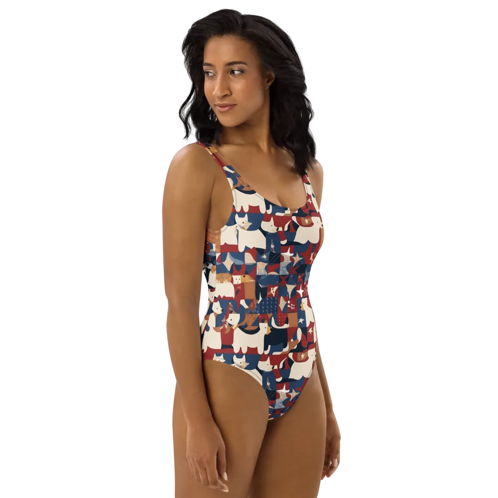 Midnight Mutt on One-Piece Swimsuit — Right