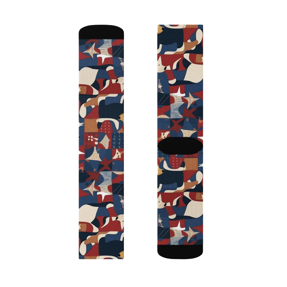 Midnight Mutt on Socks — Right Sock