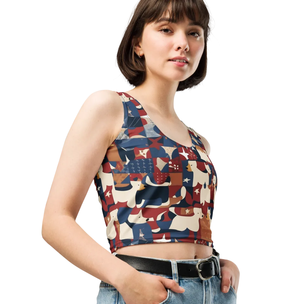 Midnight Mutt on Crop Top — Right Front