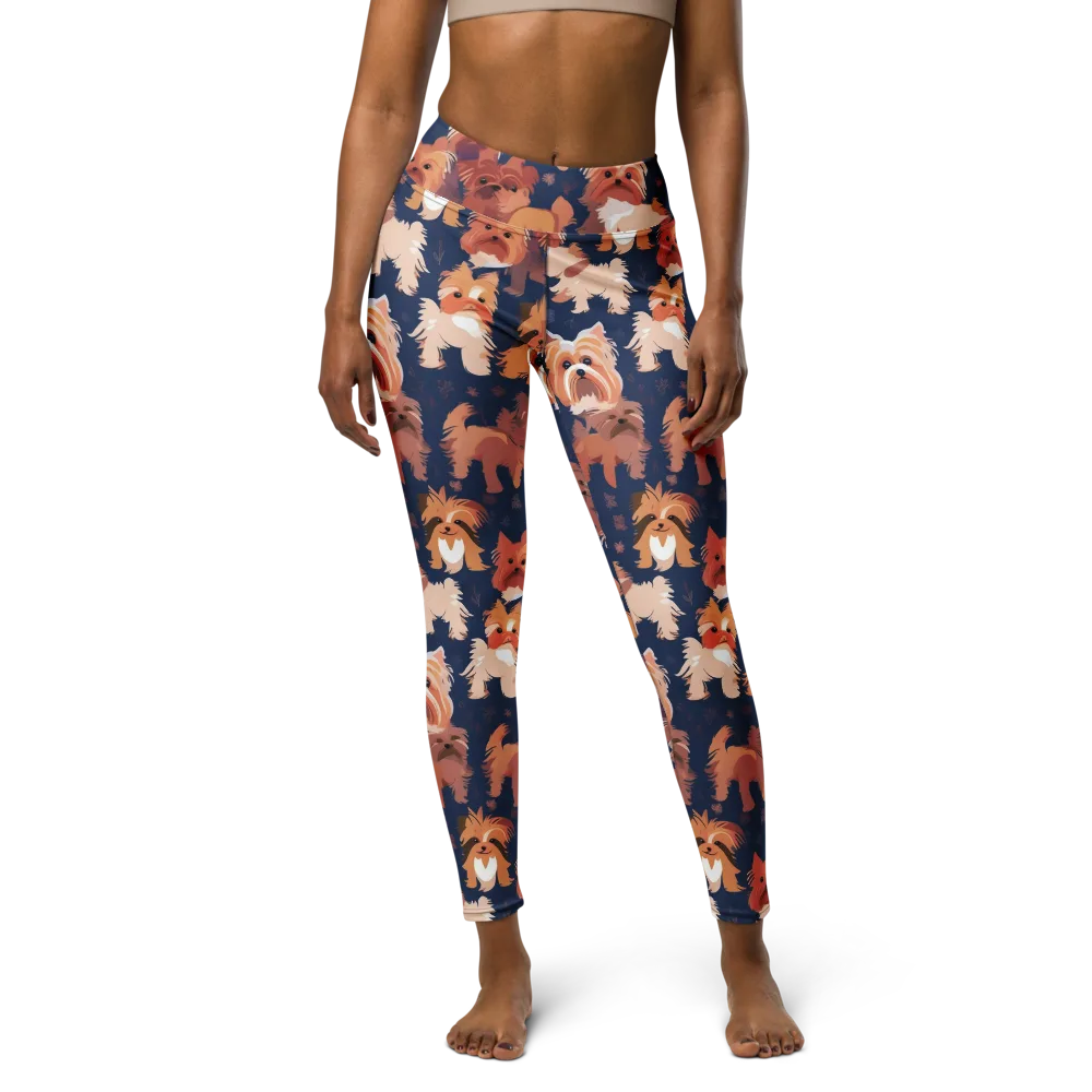 Midnight Mutt Garden on Yoga Leggings — Front