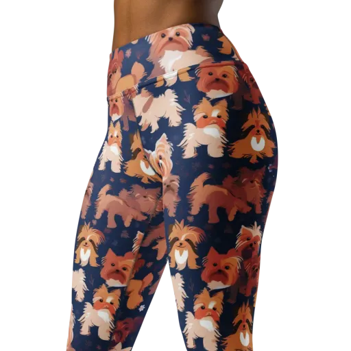 Midnight Mutt Garden on a Yoga Leggings
