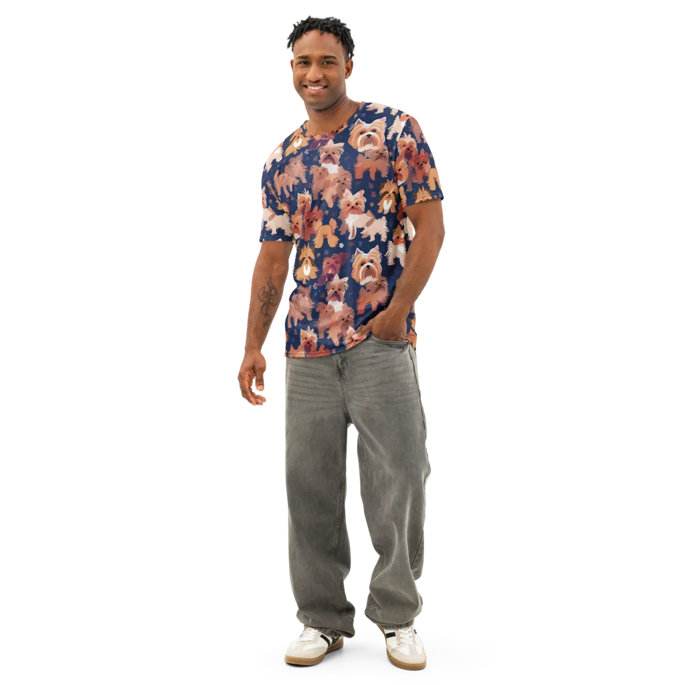 Midnight Mutt Garden on Men's Cotton Crew Neck T-Shirt — Front
