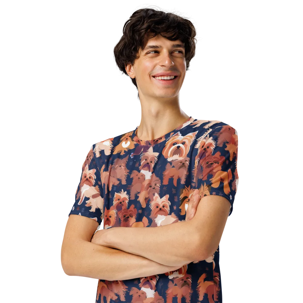 Midnight Mutt Garden on Men's Crew Neck T-Shirt — Left Front