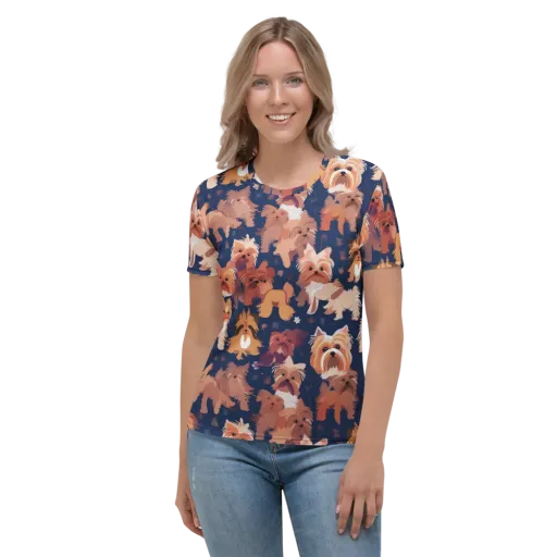 Midnight Mutt Garden on a Women's Crew Neck T-Shirt