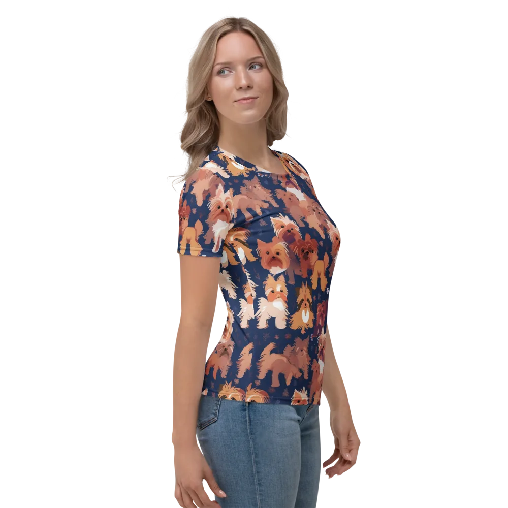Midnight Mutt Garden on Women's Crew Neck T-Shirt — Right