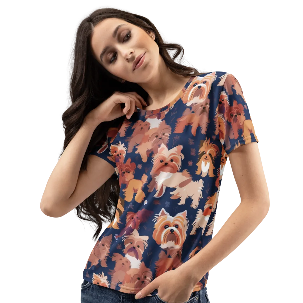 Midnight Mutt Garden on Women's Crew Neck T-Shirt — Left Front
