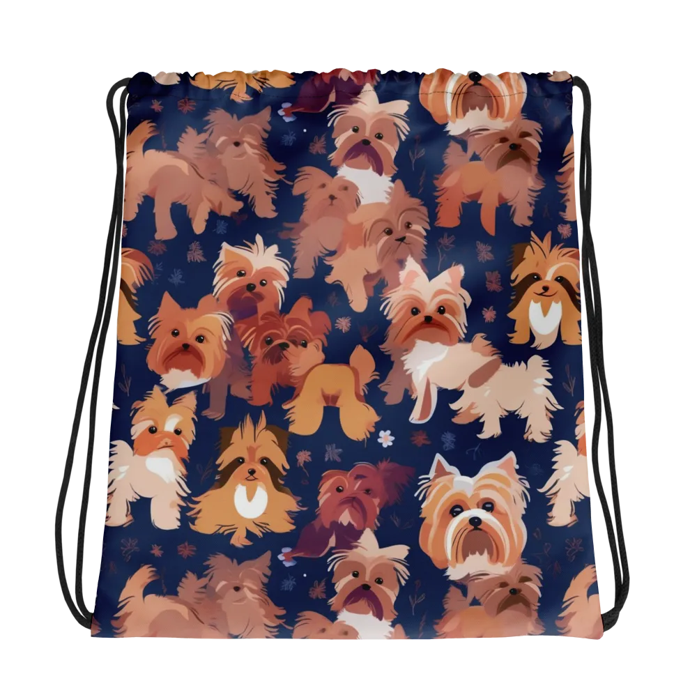 Midnight Mutt Garden on Drawstring Bag — Photo