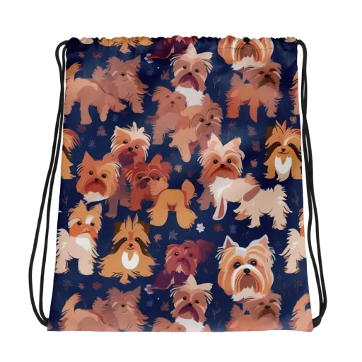 Midnight Mutt Garden on a Drawstring Bag