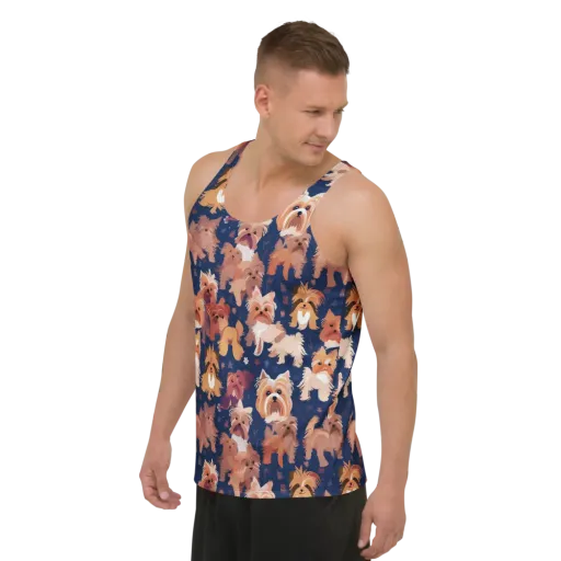 Midnight Mutt Garden on a Men's Tank Top