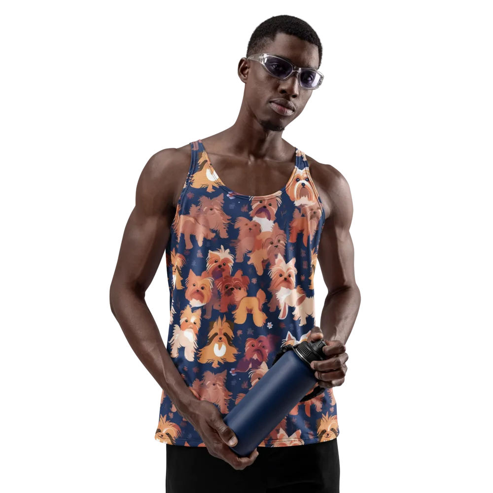 Midnight Mutt Garden on Men's Tank Top — Front