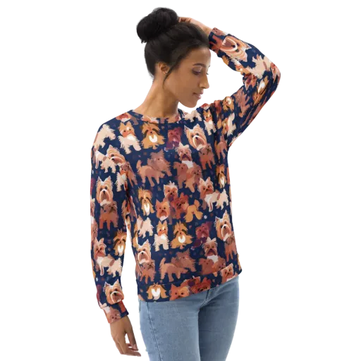 Midnight Mutt Garden on a Sweatshirt