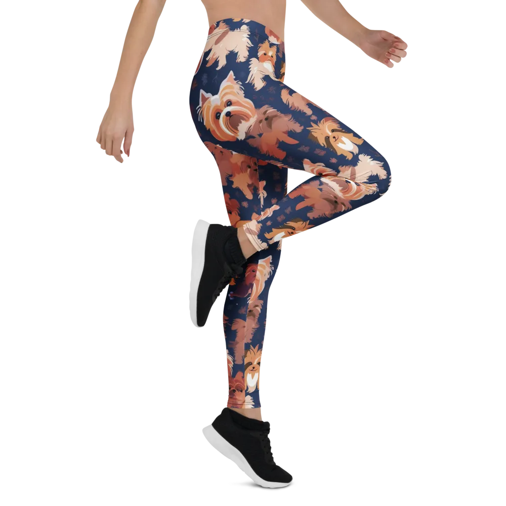 Midnight Mutt Garden on Leggings — Right