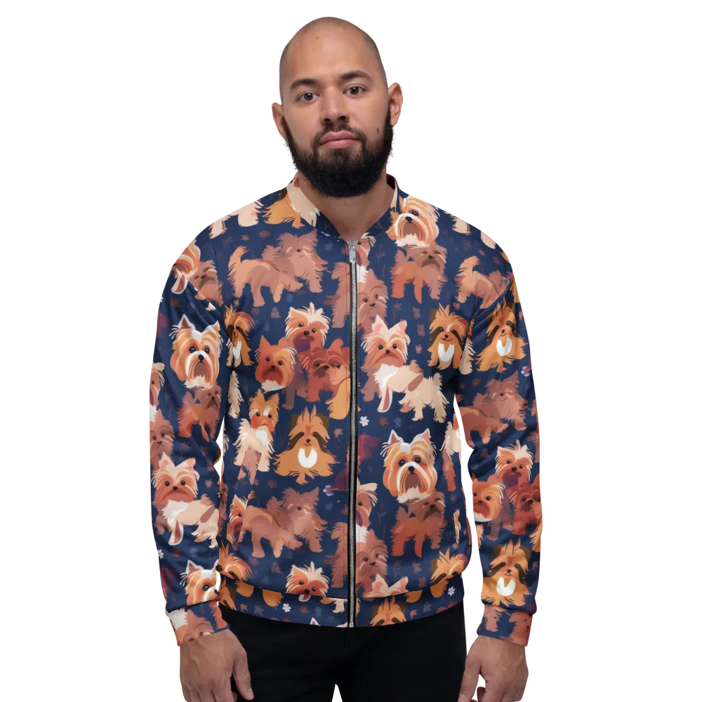 Midnight Mutt Garden on Bomber Jacket — Front