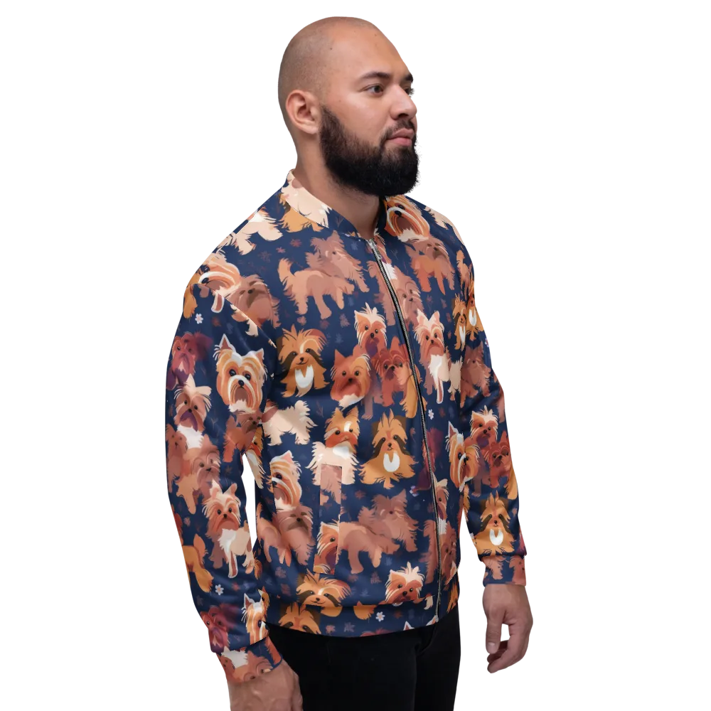 Midnight Mutt Garden on Bomber Jacket — Right