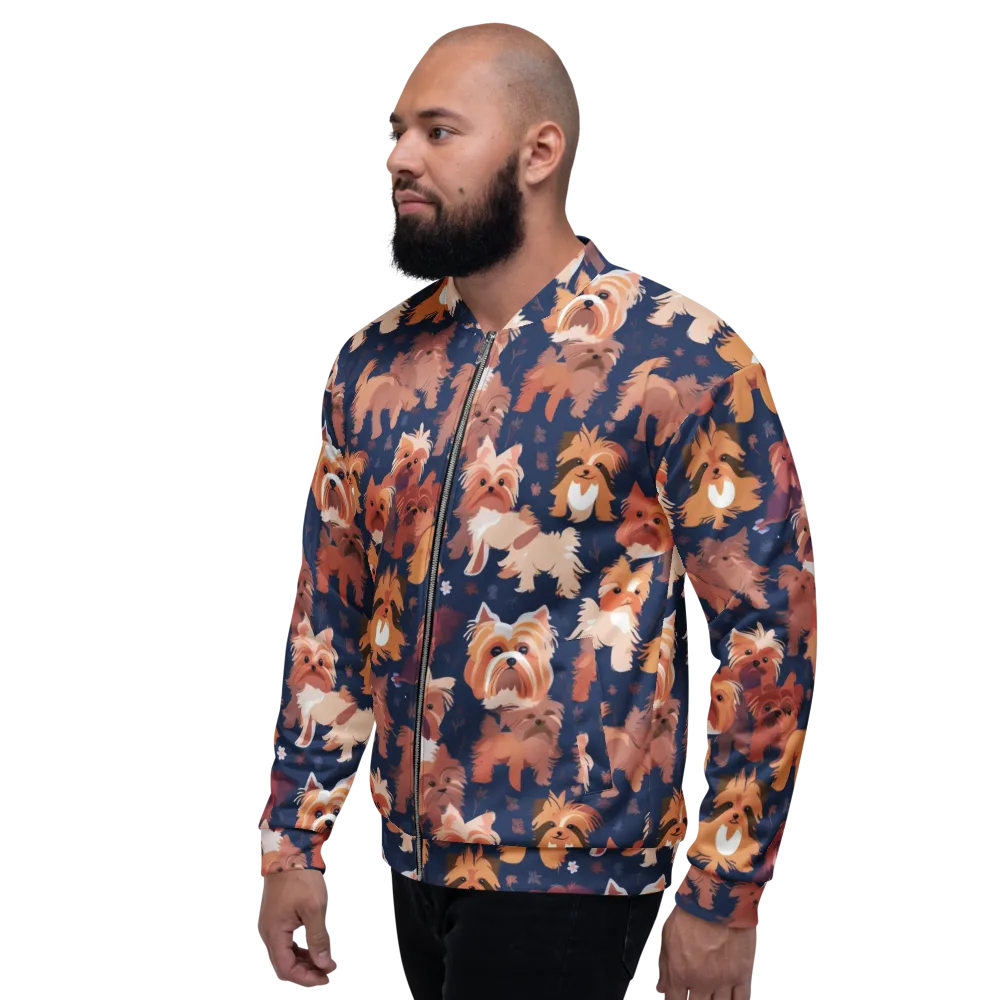Midnight Mutt Garden on Bomber Jacket — Left