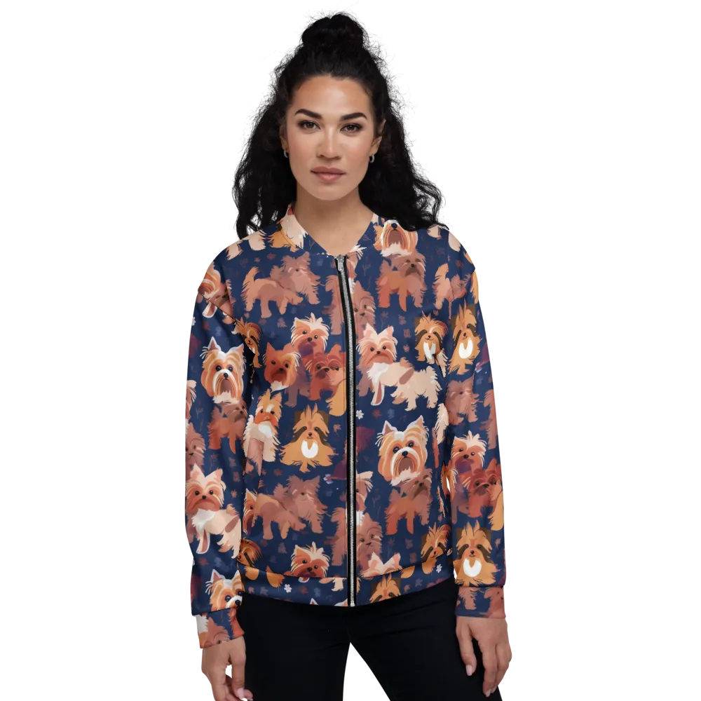 Midnight Mutt Garden on Bomber Jacket — Front