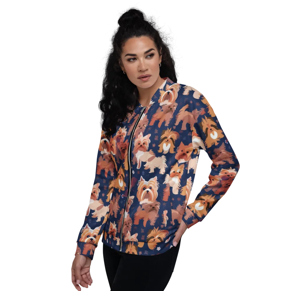 Midnight Mutt Garden on Bomber Jacket — Left