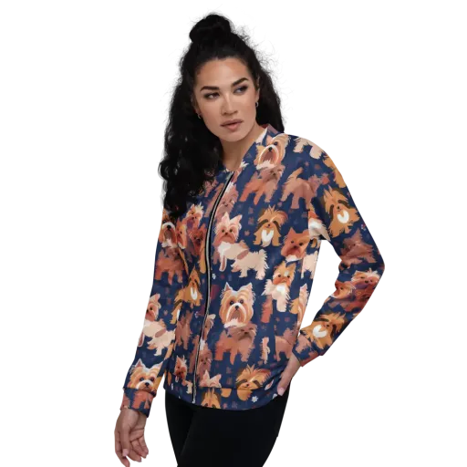 Midnight Mutt Garden on a Bomber Jacket