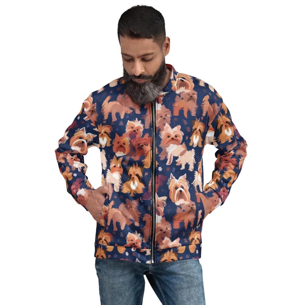 Midnight Mutt Garden on Bomber Jacket — Front
