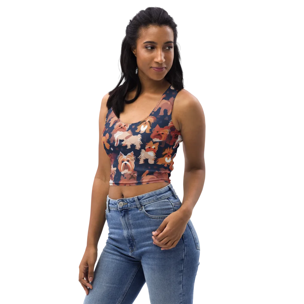 Midnight Mutt Garden on Crop Top — Left Front
