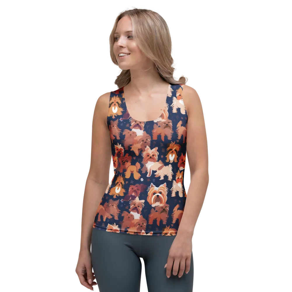 Midnight Mutt Garden on Women's Tank Top — Front