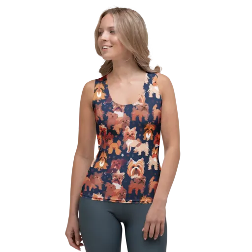 Midnight Mutt Garden on a Women's Tank Top